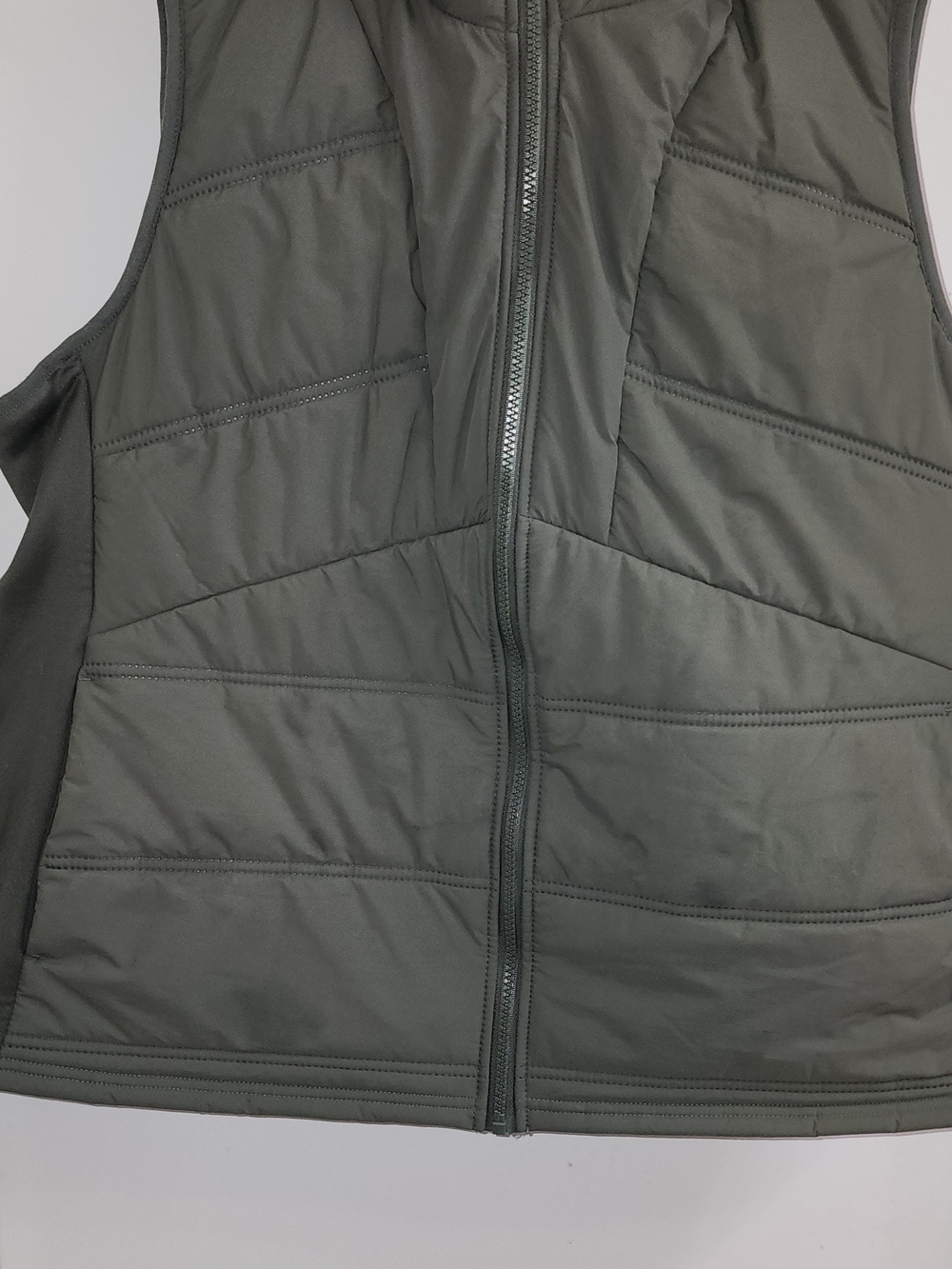 Avia Quilted Zip-Front Vest - Olive